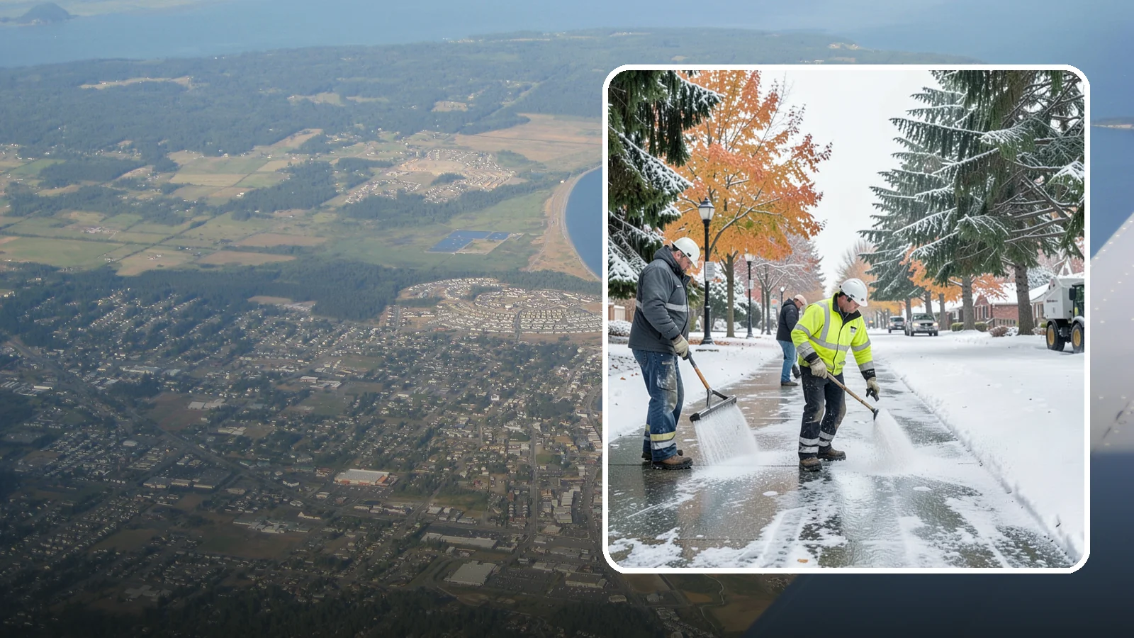 Sidewalk Salting in Oak Harbor, Island County, WA - We salt sidewalks to melt ice and maintain safe footing through typical Western Washington cold.