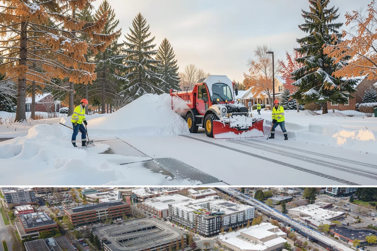 Sidewalk Salting in Redmond, King County, WA - Sidewalk salting runs strongest through the midwinter freeze window.
