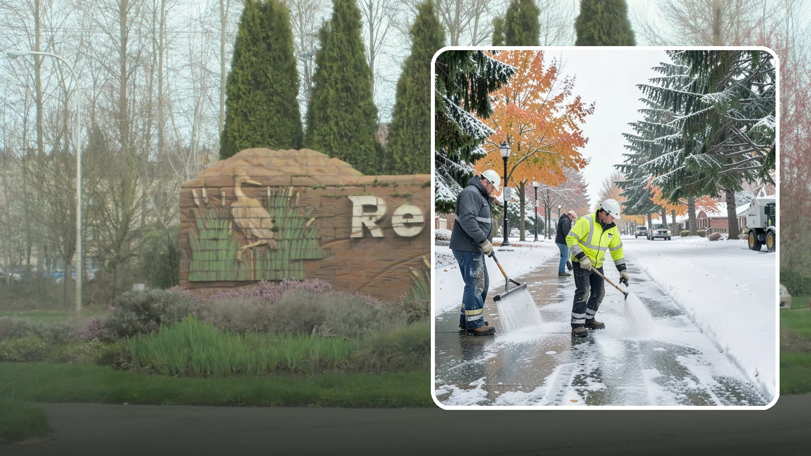 Sidewalk Salting in Renton, King County, WA - We salt sidewalks to melt ice and maintain safe footing through typical Western Washington cold.