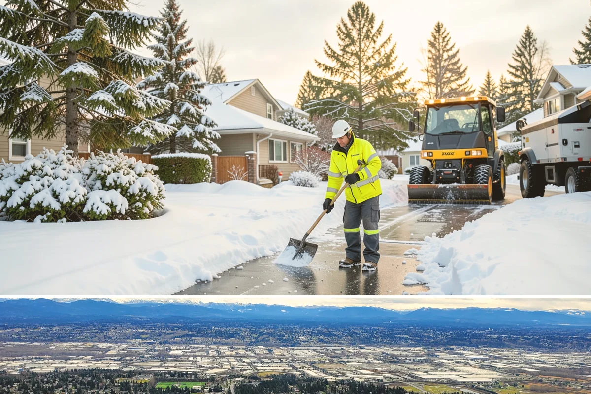 Sidewalk Salting in SeaTac, King County, WA - Sidewalk salting runs strongest through the midwinter freeze window.