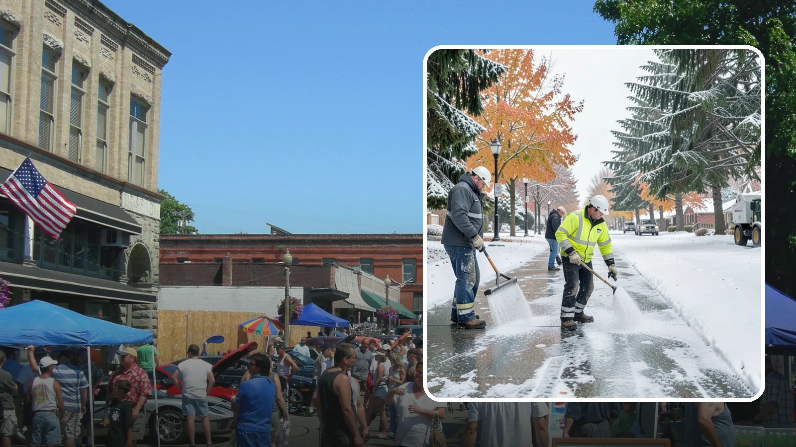 Sidewalk Salting in Snohomish, Snohomish County, WA - We salt sidewalks to melt ice and maintain safe footing through typical Western Washington cold.