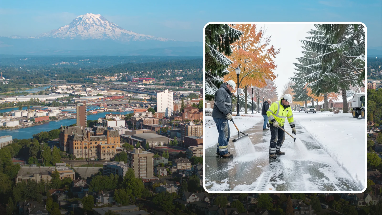 Sidewalk Salting in Tacoma, Pierce County, WA - We salt sidewalks to melt ice and maintain safe footing through typical Western Washington cold.