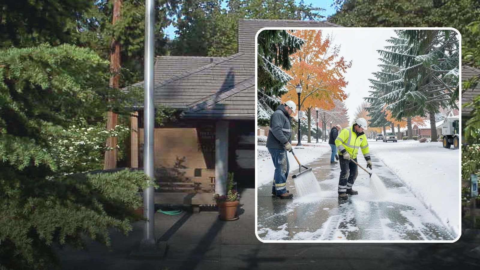 Sidewalk Salting in Yarrow Point, King County, WA - We salt sidewalks to melt ice and maintain safe footing through typical Western Washington cold.