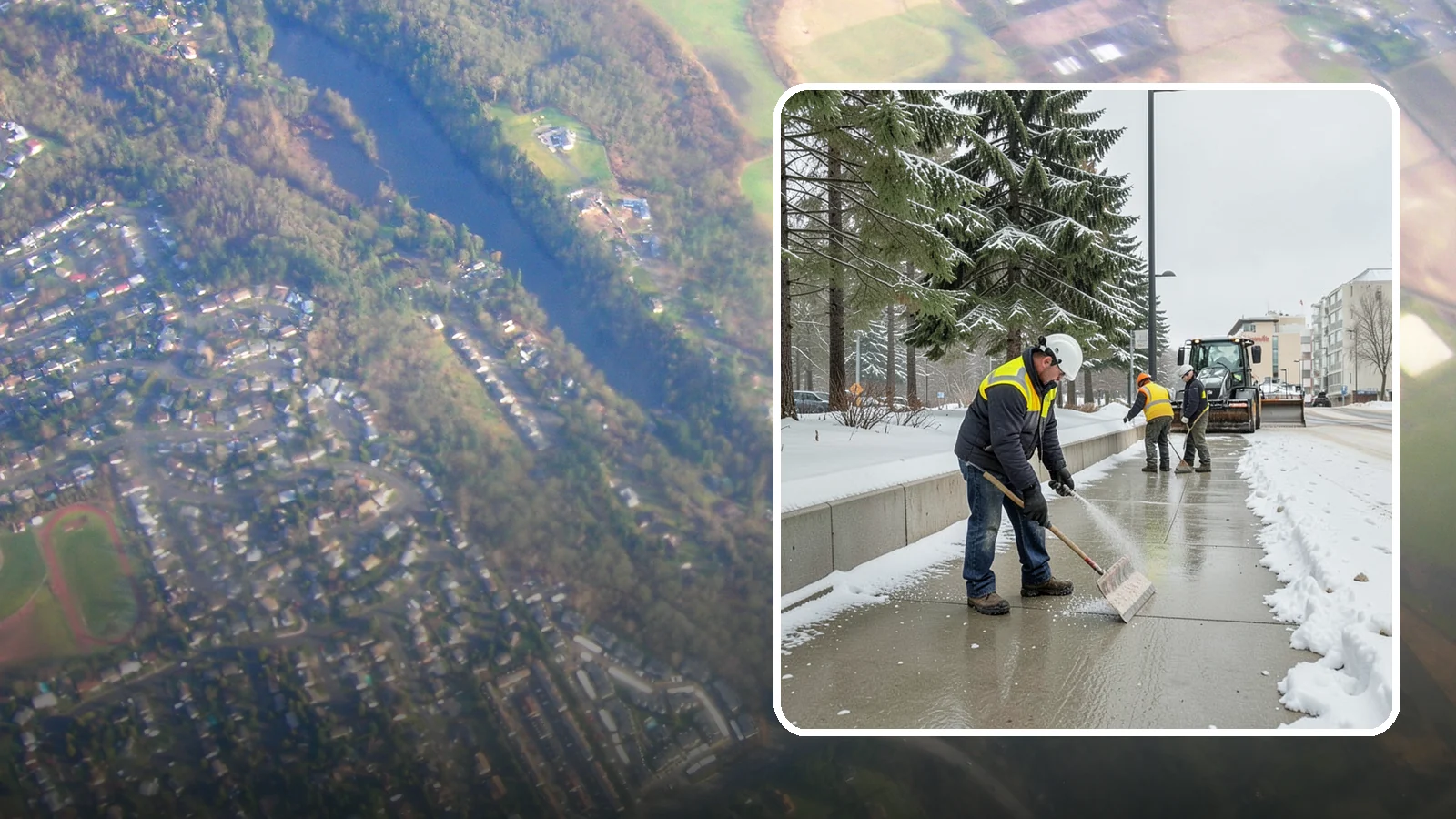 Sidewalk Sanding in Algona, King County, WA - We sand sidewalks for instant traction when temperatures drop too low for deicers to work.