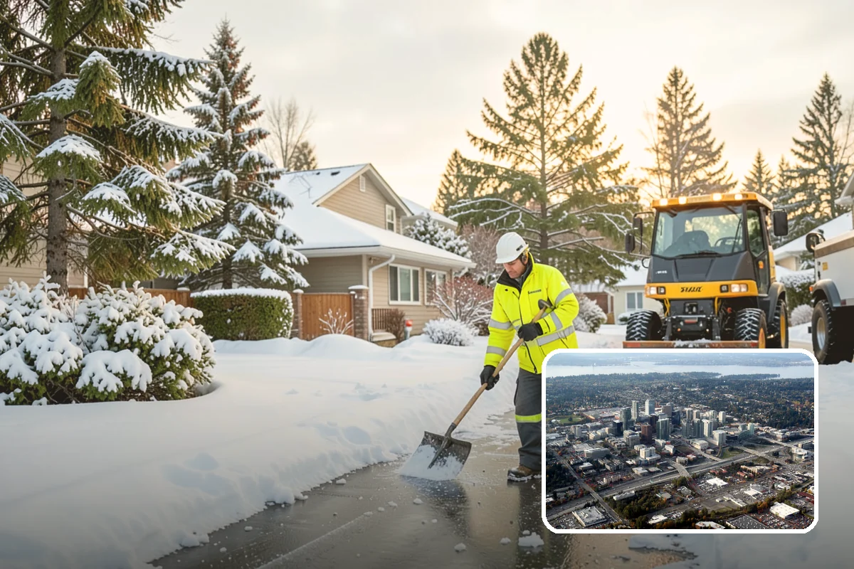 Sidewalk Sanding in Bellevue, King County, WA - Instant traction in extreme cold