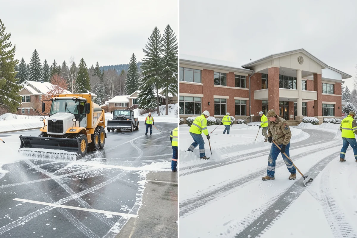 Sidewalk Sanding in Bellevue, King County, WA - We check pavement temperatures against deicer limits