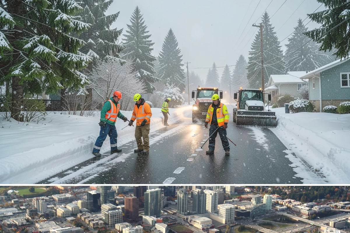 Sidewalk Sanding in Bellevue, King County, WA - Sidewalk sanding is most needed during deep-cold snaps in the heart of winter.