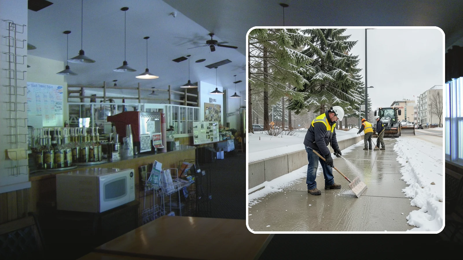 Sidewalk Sanding in Black Diamond, King County, WA - We sand sidewalks for instant traction when temperatures drop too low for deicers to work.