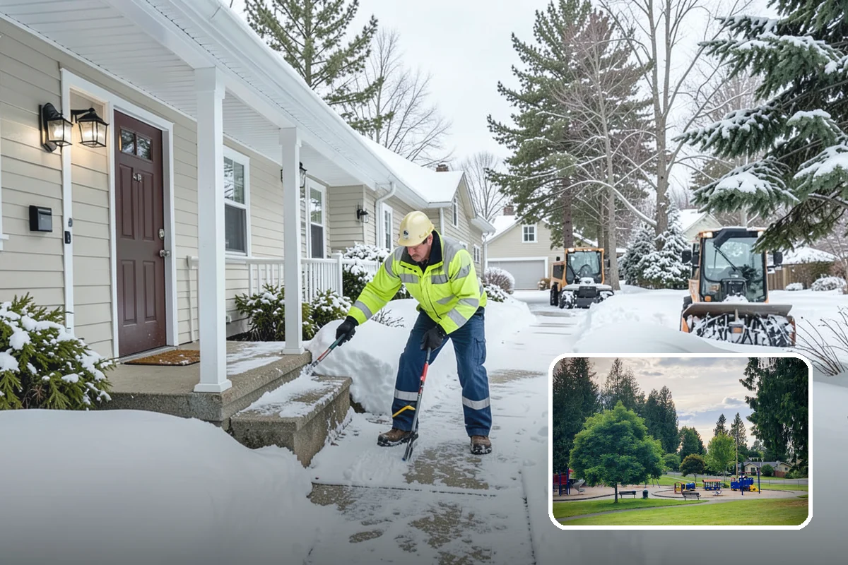 Sidewalk Sanding in Bonney Lake, Pierce County, WA - Instant traction in extreme cold