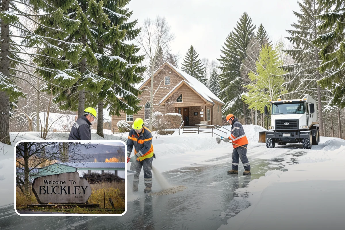 Sidewalk Sanding in Buckley, Pierce County, WA - Instant traction in extreme cold