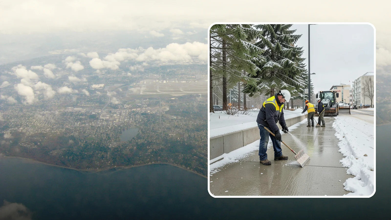 Sidewalk Sanding in Burien, King County, WA - We sand sidewalks for instant traction when temperatures drop too low for deicers to work.