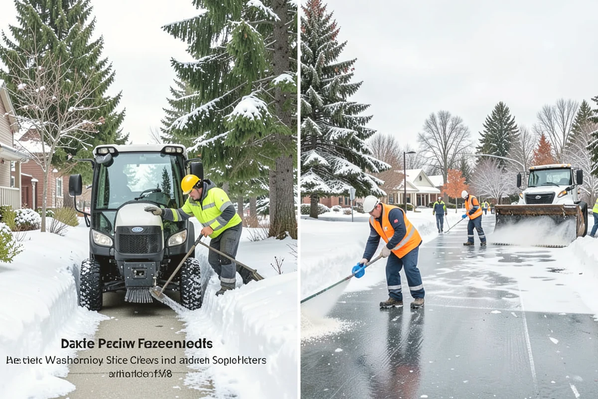 Sidewalk Sanding in Burien, King County, WA - We check pavement temperatures against deicer limits