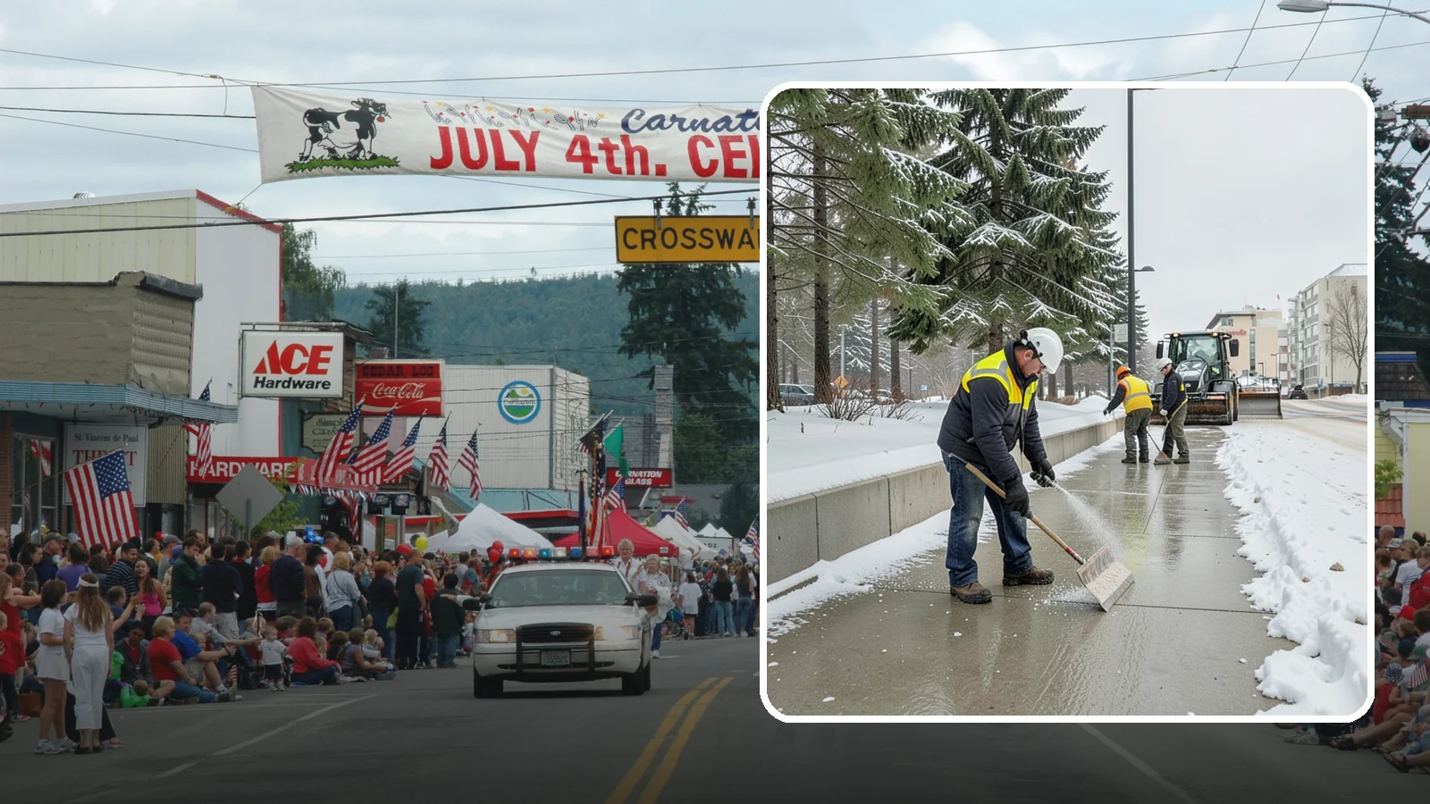 Sidewalk Sanding in Carnation, King County, WA - We sand sidewalks for instant traction when temperatures drop too low for deicers to work.