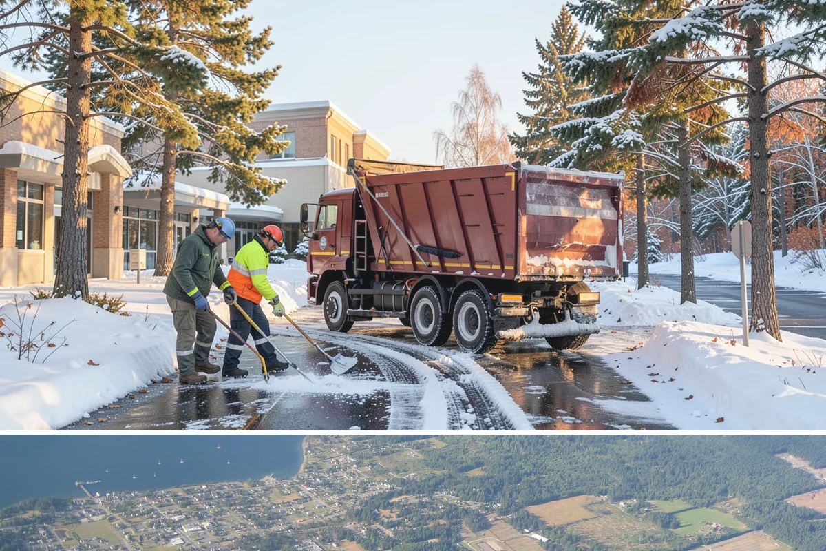 Sidewalk Sanding in Coupeville, Island County, WA - Sidewalk sanding is most needed during deep-cold snaps in the heart of winter.