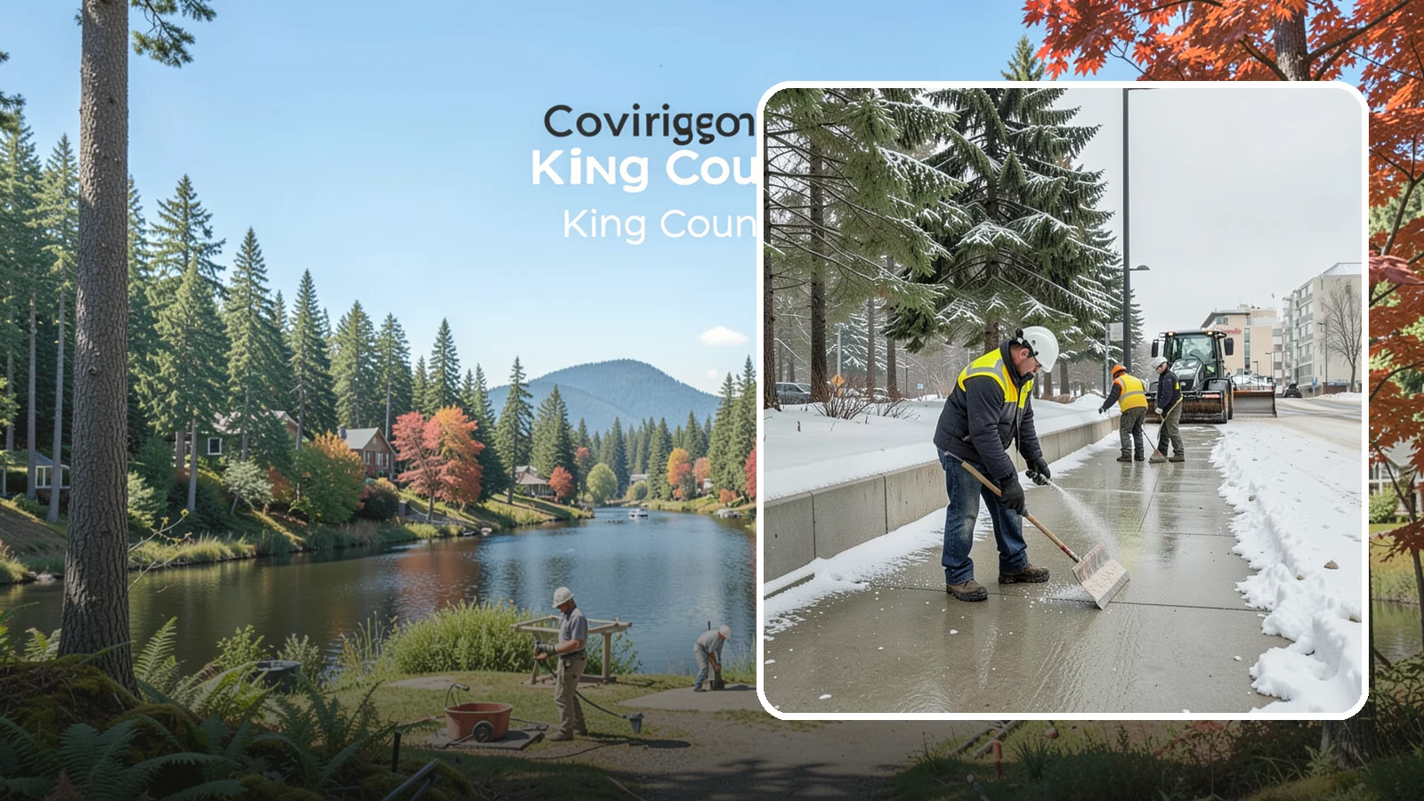 Sidewalk Sanding in Covington, King County, WA - We sand sidewalks for instant traction when temperatures drop too low for deicers to work.