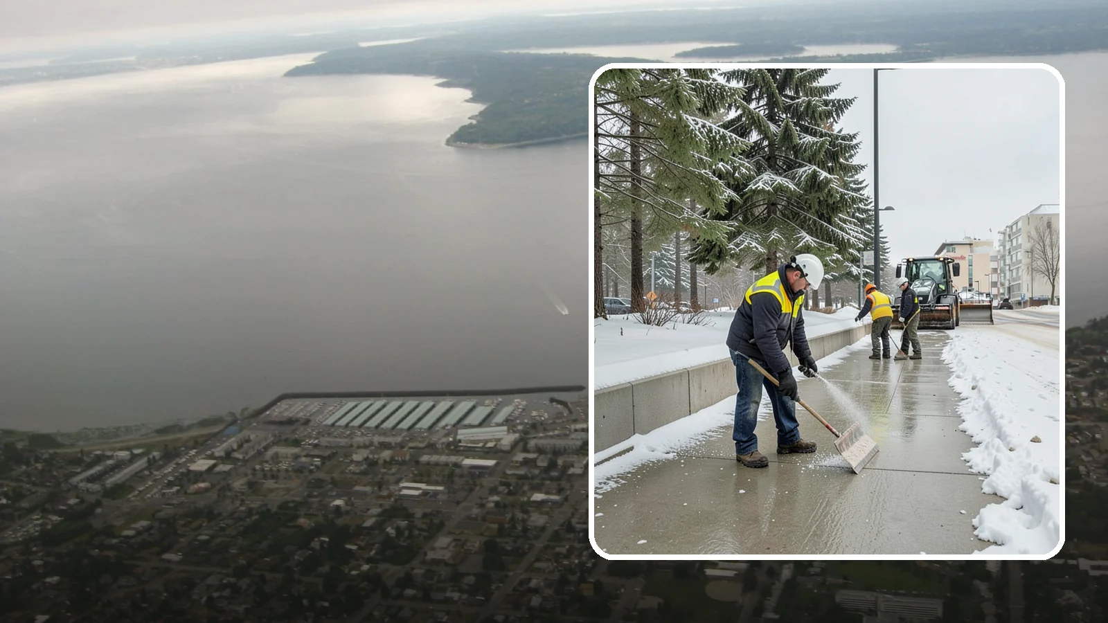 Sidewalk Sanding in Des Moines, King County, WA - We sand sidewalks for instant traction when temperatures drop too low for deicers to work.