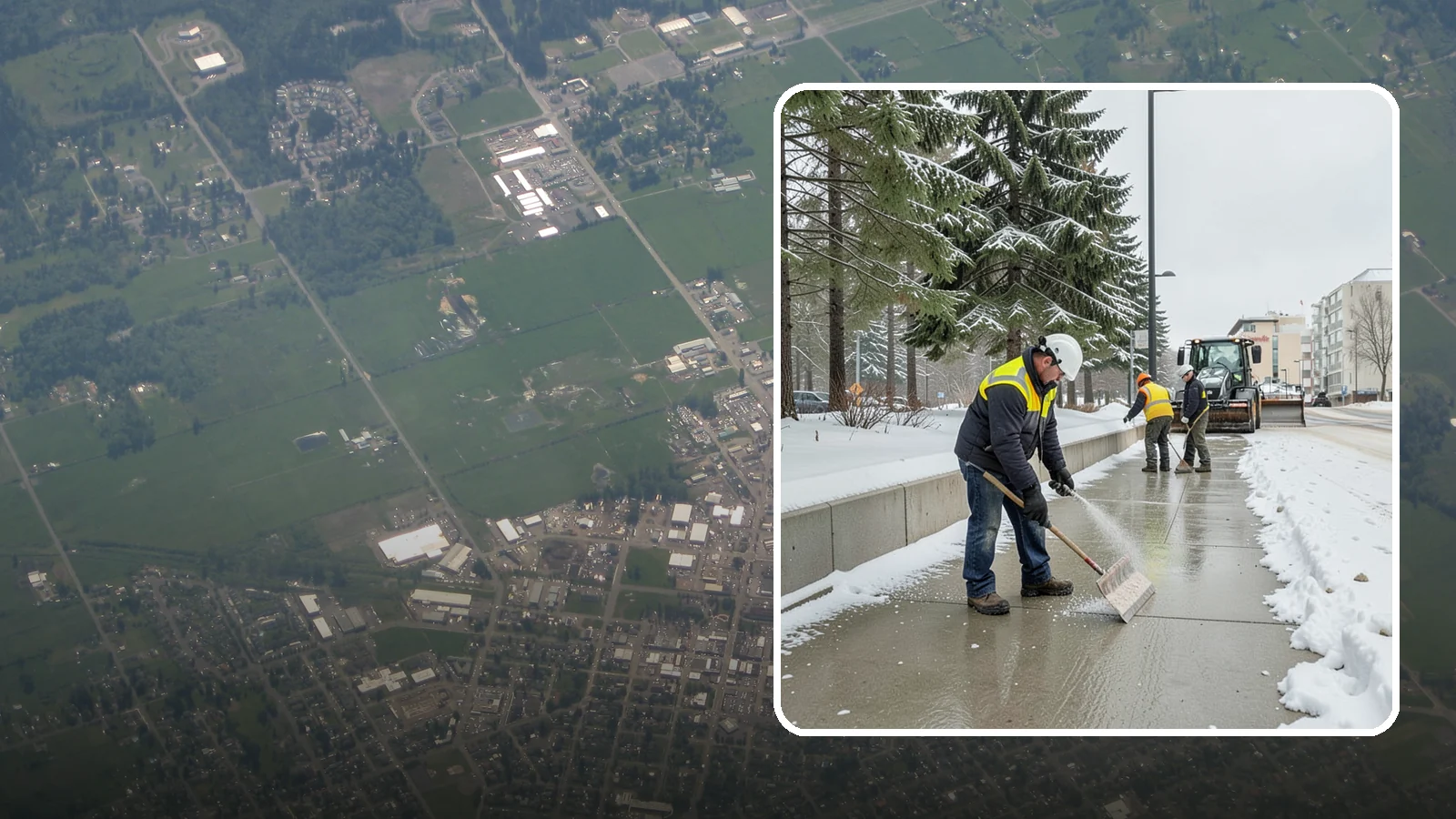 Sidewalk Sanding in Enumclaw, King County, WA - We sand sidewalks for instant traction when temperatures drop too low for deicers to work.