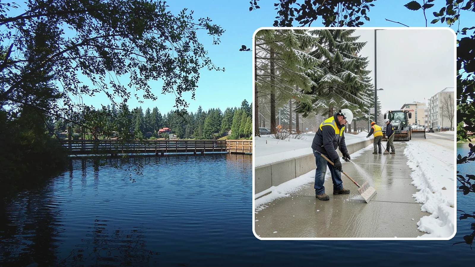 Sidewalk Sanding in Federal Way, King County, WA - We sand sidewalks for instant traction when temperatures drop too low for deicers to work.
