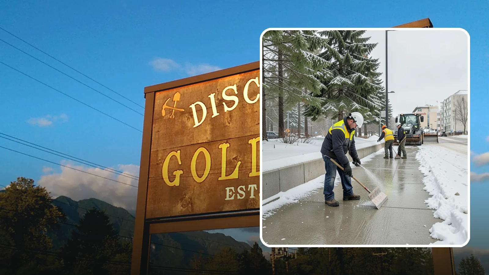 Sidewalk Sanding in Gold Bar, Snohomish County, WA - We sand sidewalks for instant traction when temperatures drop too low for deicers to work.
