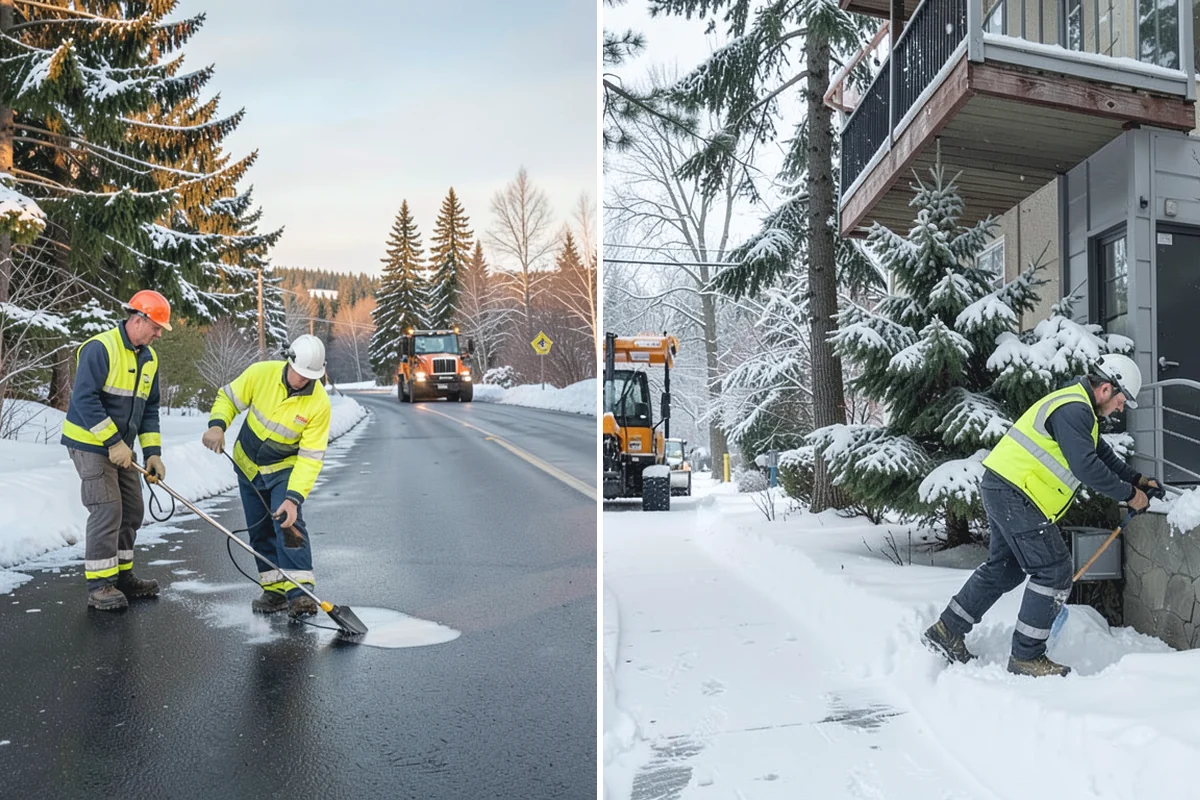 Sidewalk Sanding in Gold Bar, Snohomish County, WA - We check pavement temperatures against deicer limits