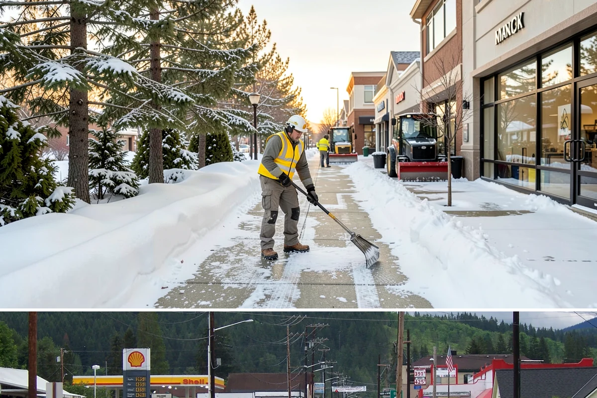 Sidewalk Sanding in Granite Falls, Snohomish County, WA - Sidewalk sanding is most needed during deep-cold snaps in the heart of winter.