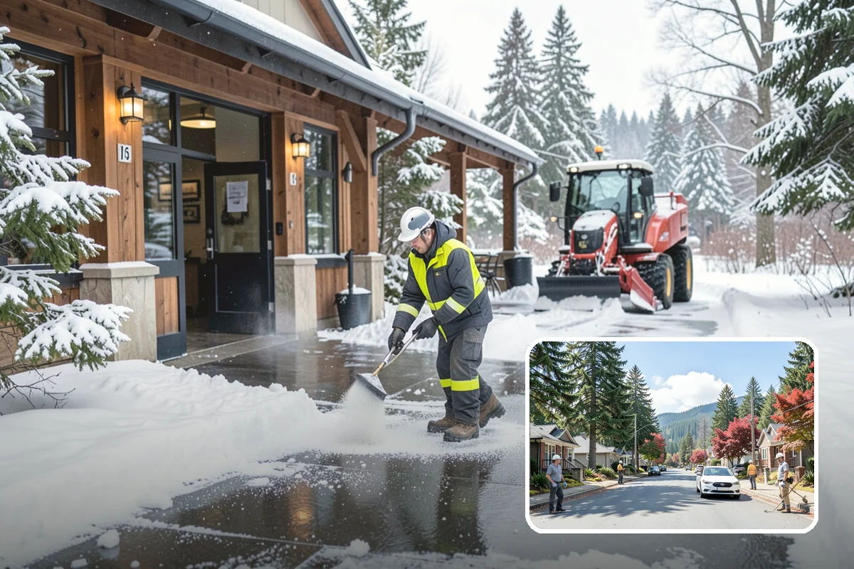 Sidewalk Sanding in Hunts Point, King County, WA - Instant traction in extreme cold
