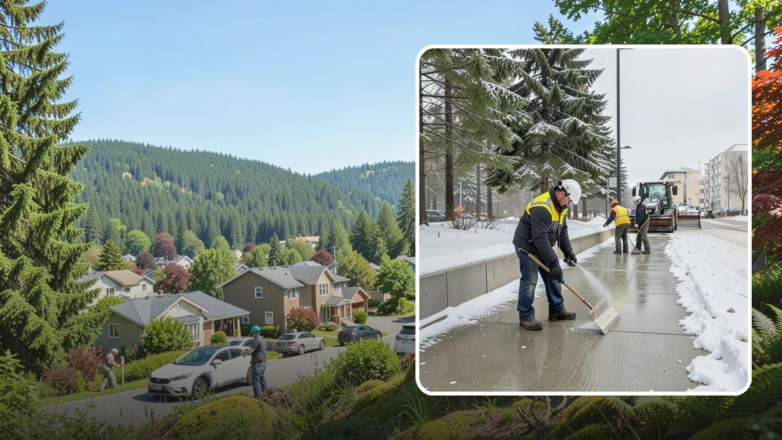 Sidewalk Sanding in Index, Snohomish County, WA - We sand sidewalks for instant traction when temperatures drop too low for deicers to work.