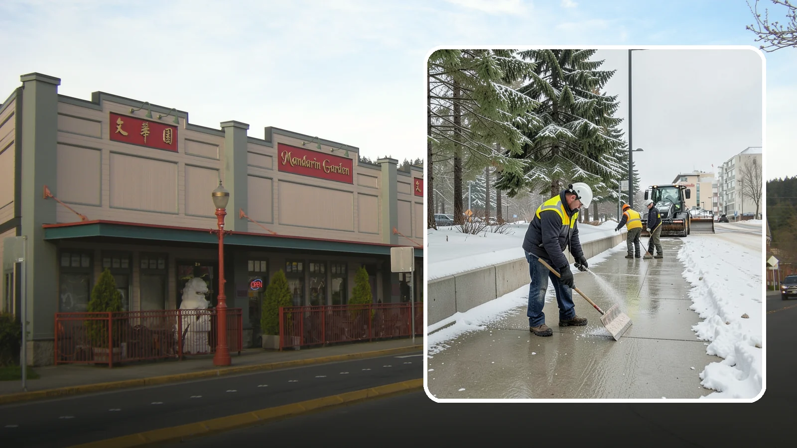 Sidewalk Sanding in Issaquah, King County, WA - We sand sidewalks for instant traction when temperatures drop too low for deicers to work.