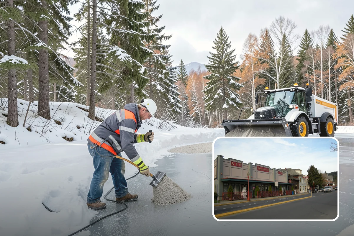 Sidewalk Sanding in Issaquah, King County, WA - Instant traction in extreme cold