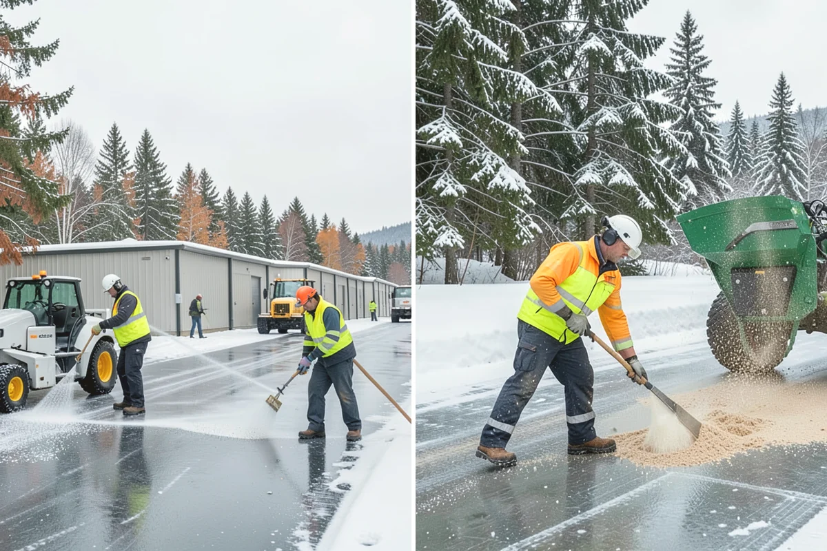 Sidewalk Sanding in Issaquah, King County, WA - We check pavement temperatures against deicer limits