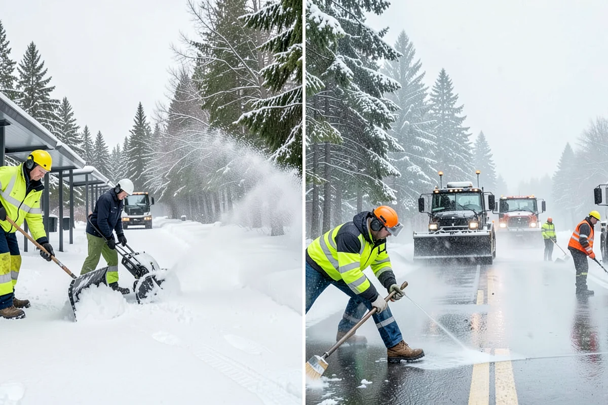 Sidewalk Sanding in Kenmore, King County, WA - We check pavement temperatures against deicer limits