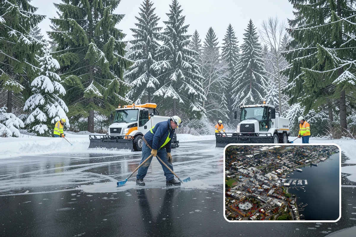 Sidewalk Sanding in Kirkland, King County, WA - Instant traction in extreme cold