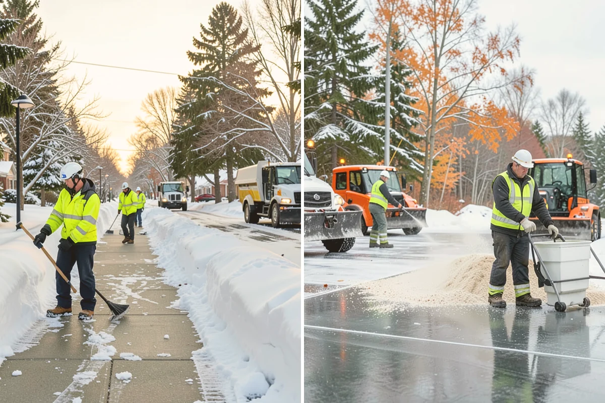 Sidewalk Sanding in Langley, Island County, WA - We check pavement temperatures against deicer limits