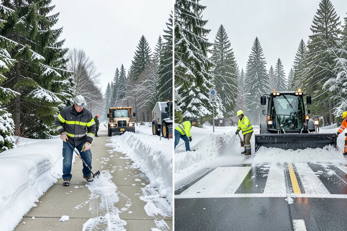 Sidewalk Sanding in Lyman, Skagit County, WA - We check pavement temperatures against deicer limits