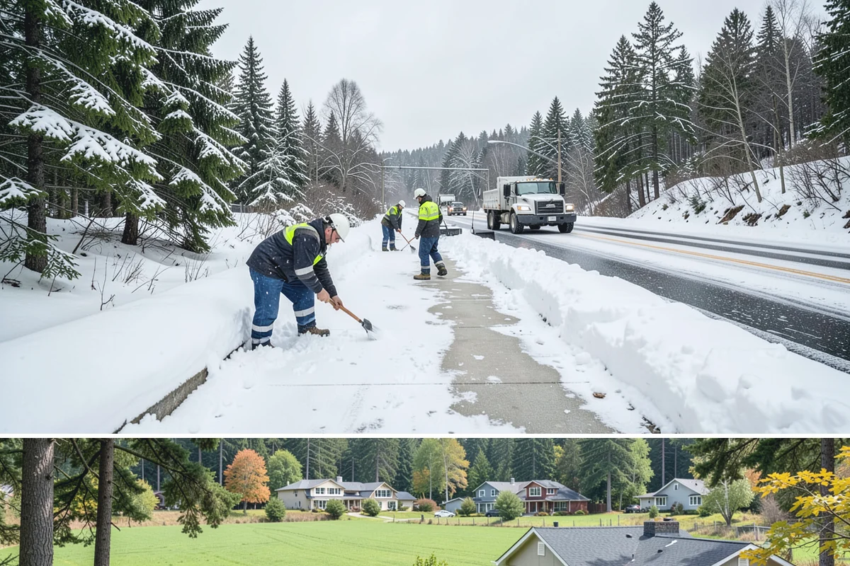 Sidewalk Sanding in Lyman, Skagit County, WA - Sidewalk sanding is most needed during deep-cold snaps in the heart of winter.