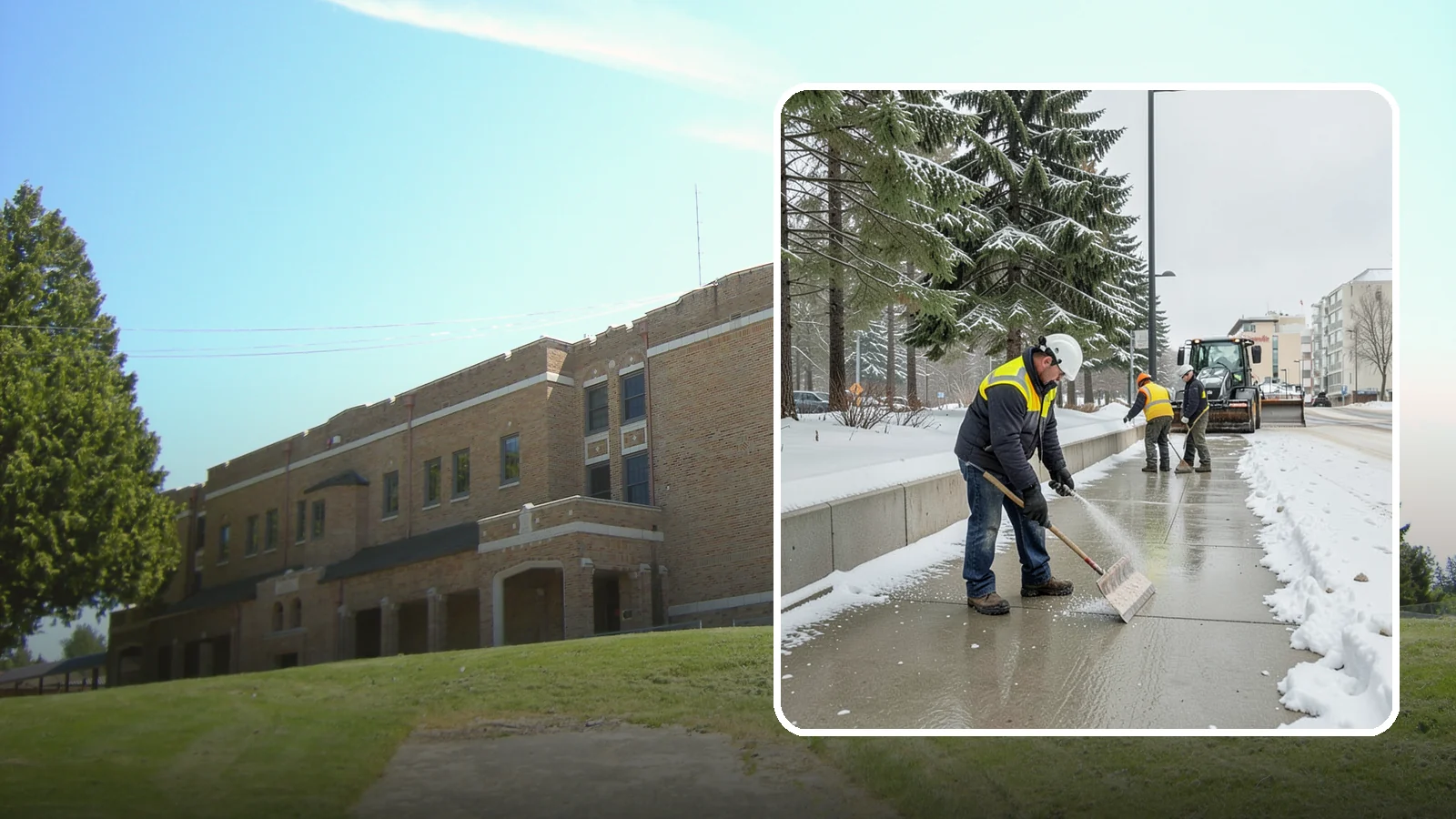 Sidewalk Sanding in Maple Valley, King County, WA - We sand sidewalks for instant traction when temperatures drop too low for deicers to work.
