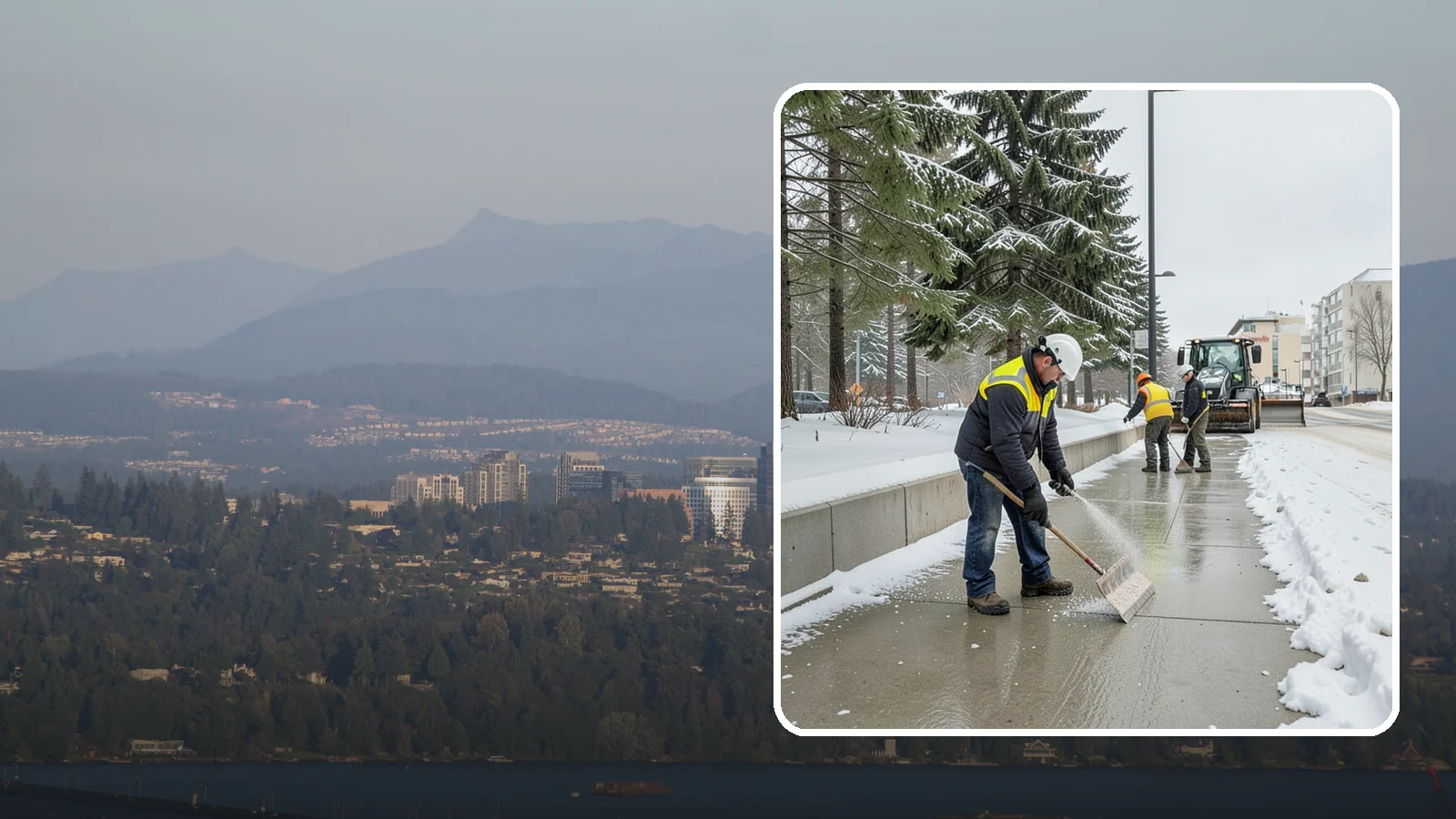Sidewalk Sanding in Medina, King County, WA - We sand sidewalks for instant traction when temperatures drop too low for deicers to work.