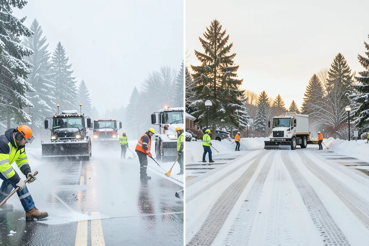 Sidewalk Sanding in Medina, King County, WA - We check pavement temperatures against deicer limits