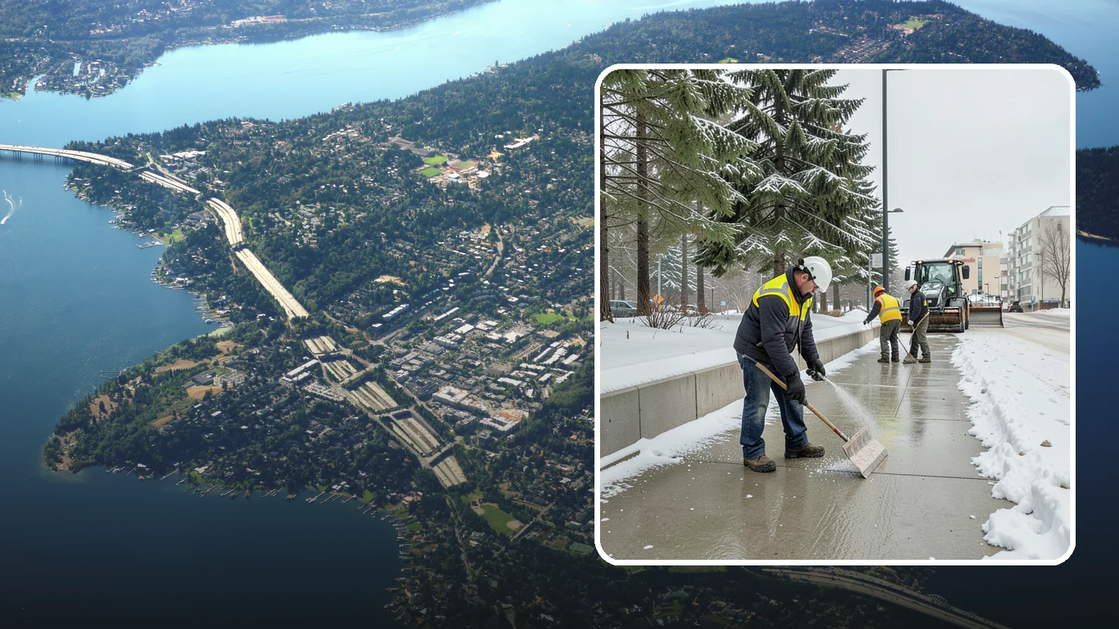 Sidewalk Sanding in Mercer Island, King County, WA - We sand sidewalks for instant traction when temperatures drop too low for deicers to work.