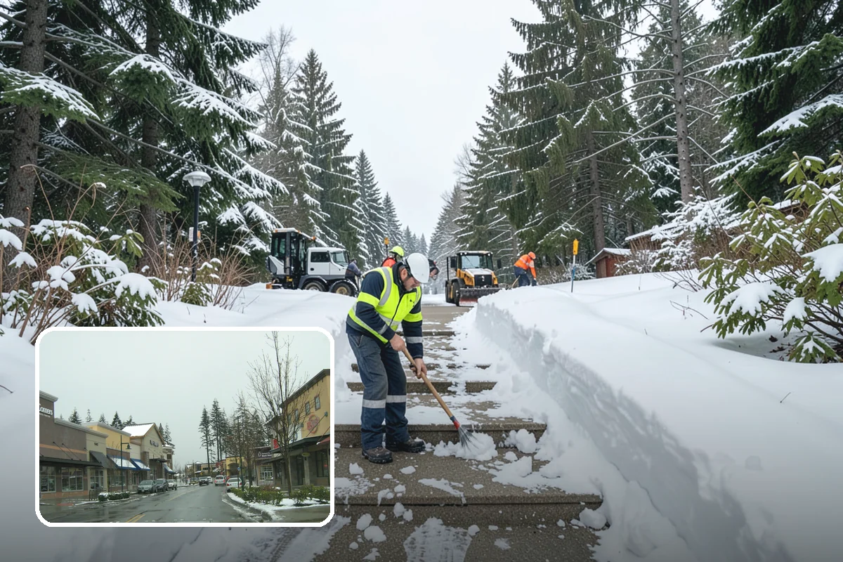 Sidewalk Sanding in Mill Creek, Snohomish County, WA - Instant traction in extreme cold