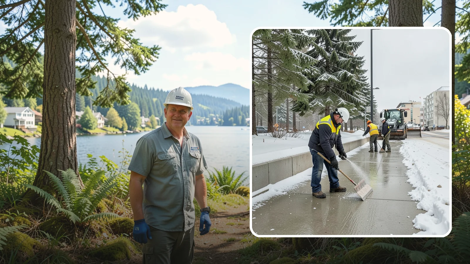Sidewalk Sanding in Milton, King County, WA - We sand sidewalks for instant traction when temperatures drop too low for deicers to work.