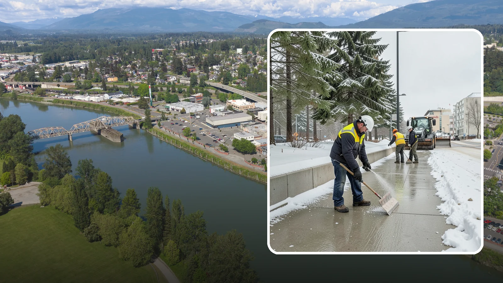 Sidewalk Sanding in Mount Vernon, Skagit County, WA - We sand sidewalks for instant traction when temperatures drop too low for deicers to work.