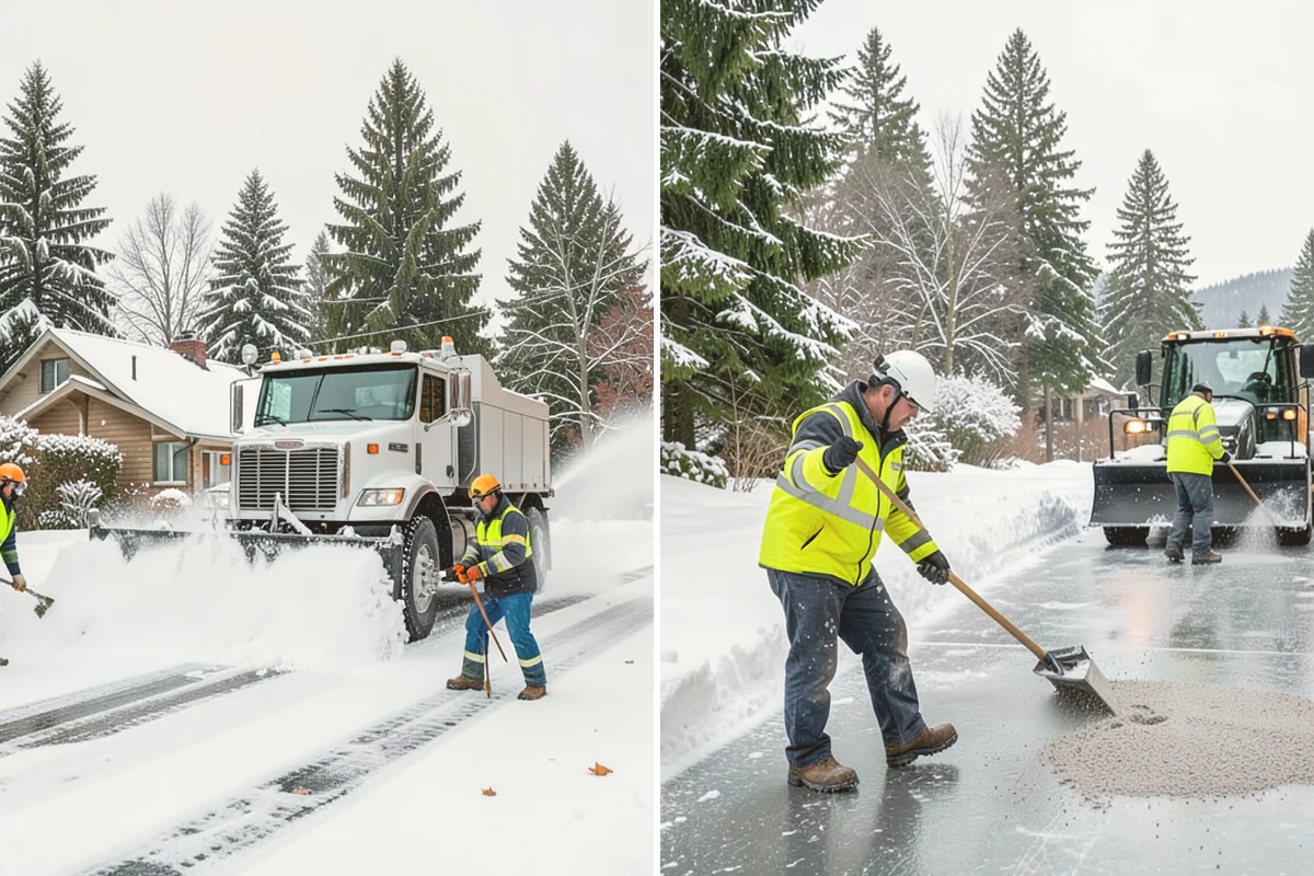 Sidewalk Sanding in Mount Vernon, Skagit County, WA - We check pavement temperatures against deicer limits