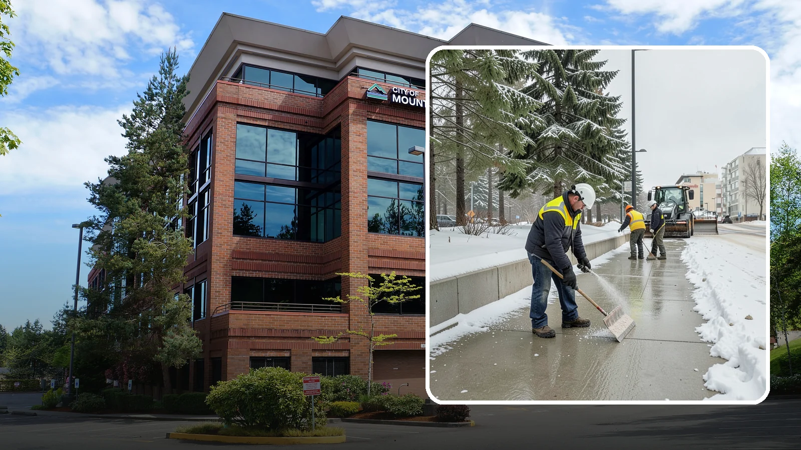 Sidewalk Sanding in Mountlake Terrace, Snohomish County, WA - We sand sidewalks for instant traction when temperatures drop too low for deicers to work.