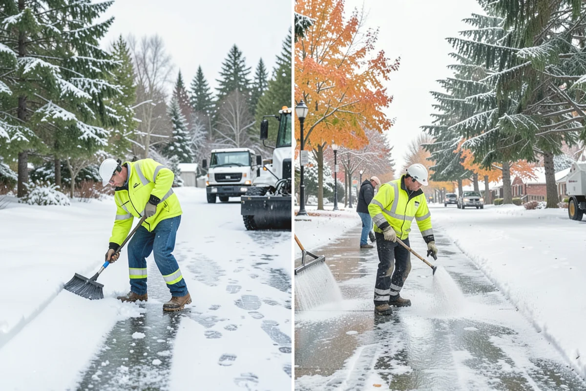 Sidewalk Sanding in Mountlake Terrace, Snohomish County, WA - We check pavement temperatures against deicer limits