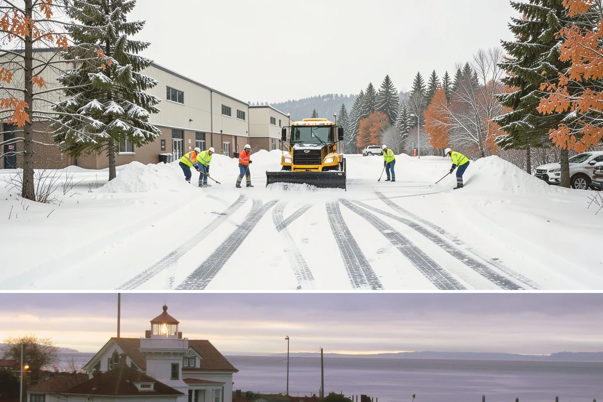 Sidewalk Sanding in Mukilteo, Snohomish County, WA - Sidewalk sanding is most needed during deep-cold snaps in the heart of winter.