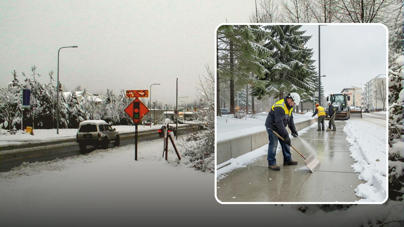 Sidewalk Sanding in Newcastle, King County, WA - We sand sidewalks for instant traction when temperatures drop too low for deicers to work.