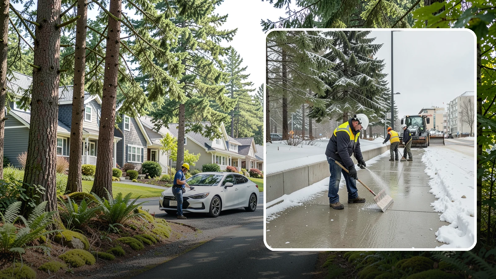 Sidewalk Sanding in Normandy Park, King County, WA - We sand sidewalks for instant traction when temperatures drop too low for deicers to work.
