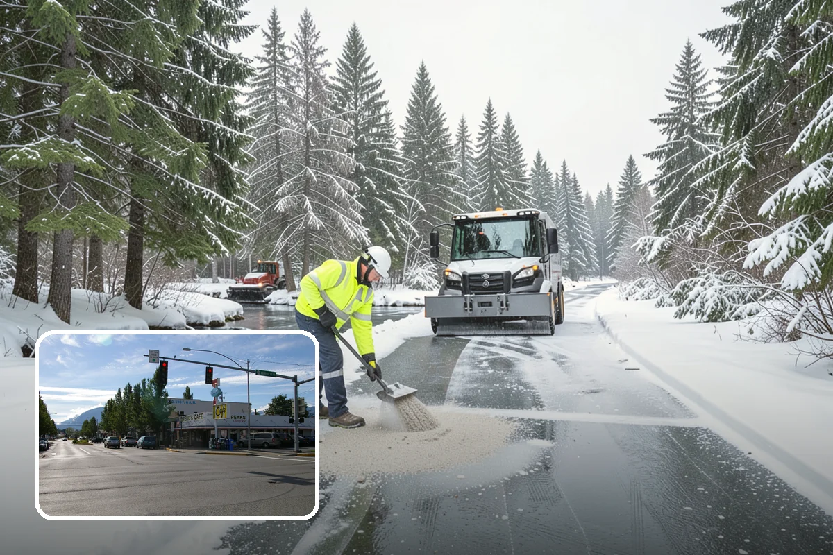 Sidewalk Sanding in North Bend, King County, WA - Instant traction in extreme cold