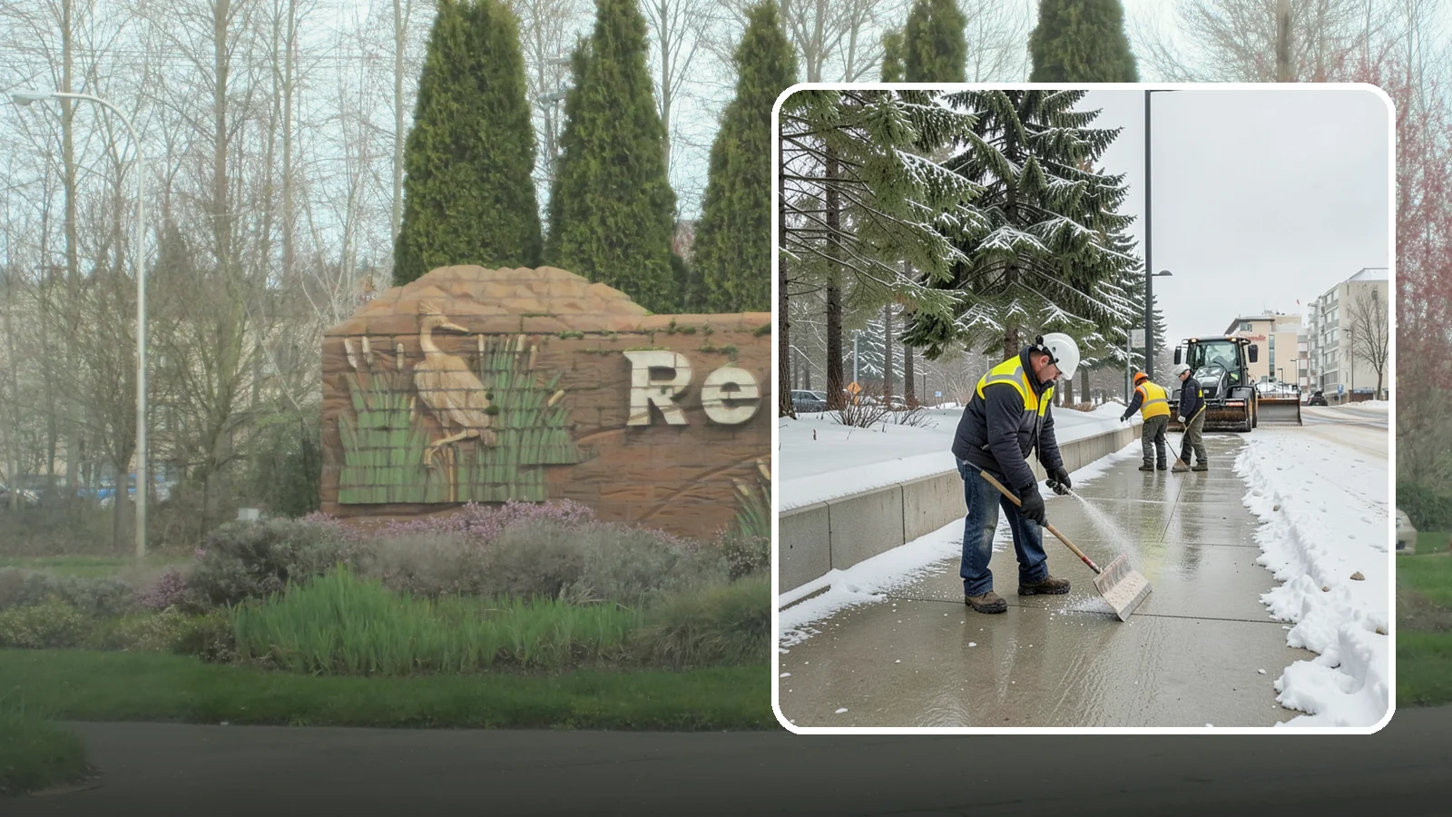Sidewalk Sanding in Renton, King County, WA - We sand sidewalks for instant traction when temperatures drop too low for deicers to work.